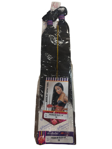 GLAMOROUS 100% Human Hair Premium Silky 14